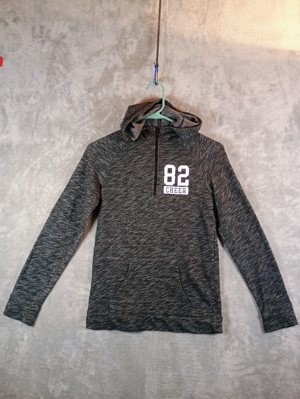 Charcoal Gray Quarter-Zip Girls Hoodie Girls Size 10/12